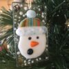 glass singing snowman christmas ornament made in canada