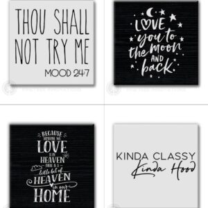 black and white fridge magents with quirky sayings