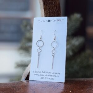 Bar and Circle Drop Earrings