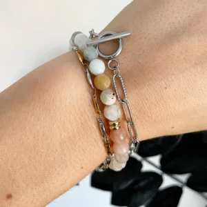 Kia Rae silver chain and toggle bracelet