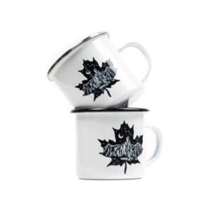 tin mugs with maple leaf canada souvenirs saskatoon