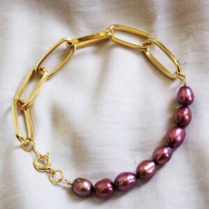 burgundy pearl bracelet