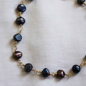 blue pearl choker necklace