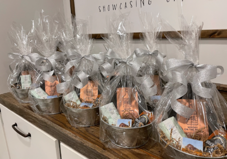 rows of corporate gifts