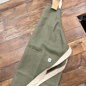 Kid linen apron olive canadian made