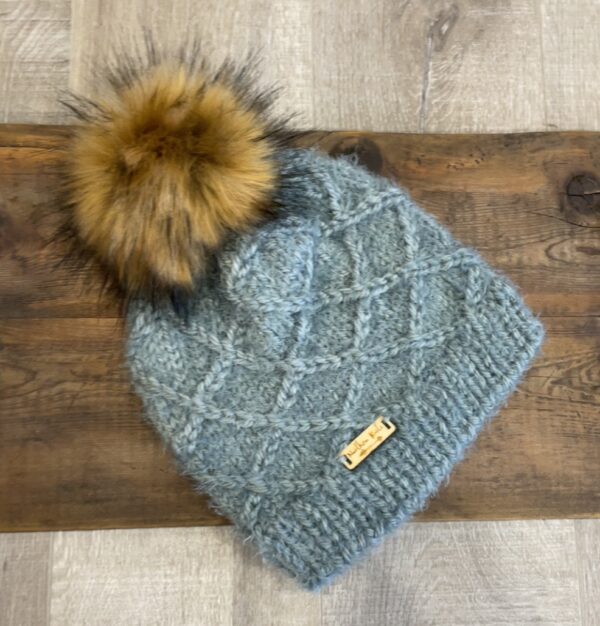 handmade knit adult toques in blue saskatoon gifts