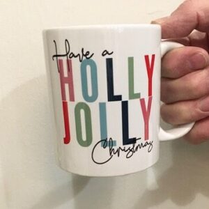 holly jolly christmas holiday coffee mug festive 16oz