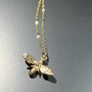 delicate gold necklace - bee pendant canadian jewelry