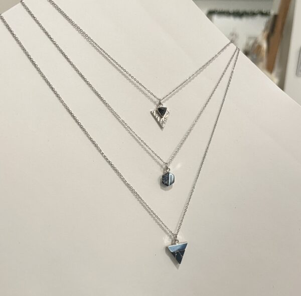 dainty silver howlite necklaces