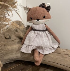 handmade soft cloth animal woodland fox doll with dress saskatoon