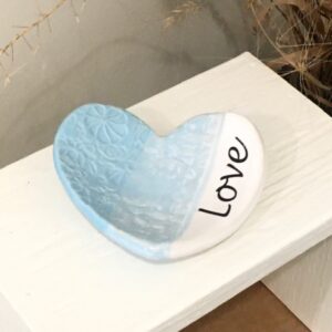 pottery jewelry ring dish saskatoon - light blue love