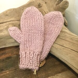 handmade winter mittens for children light pink
