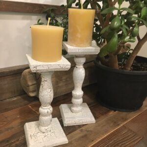 unique wooden Candle holders for pillar candles handmade cracked finish
