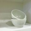 soft white blue pottery bowl set of two