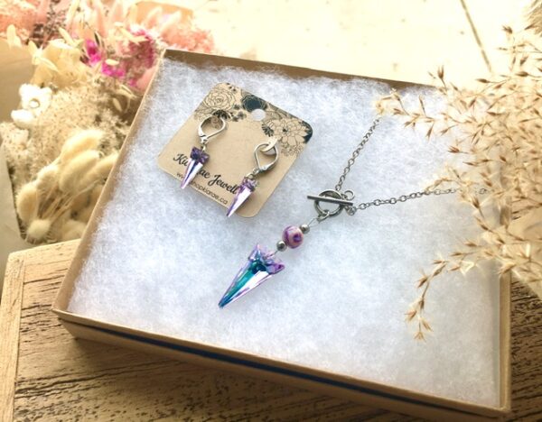 purple iridescent spike jewelry set canadian jeweller