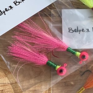 handmade fishing lure jig bait saskatchewan fishing belyea baits - pink pair