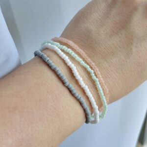 glass bead stacker bracelets