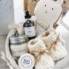 new baby gift basket with gender neutral canadian made items