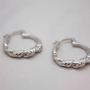 Evelyn sterling silver twist hoops earrings