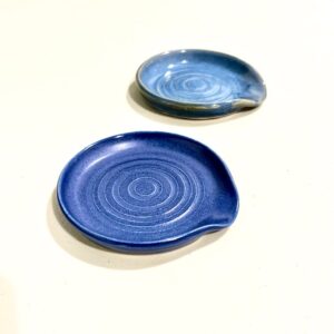 hand made ceramic Spoon rest - blue - potting shed saskatoon