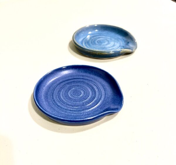 hand made ceramic Spoon rest - blue - potting shed saskatoon