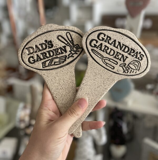 stoneware garden markers - garden gifts - grandpas garden dads garden plaque