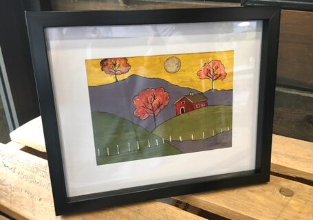 Original Watercolour painting - local artist; colourful landscape