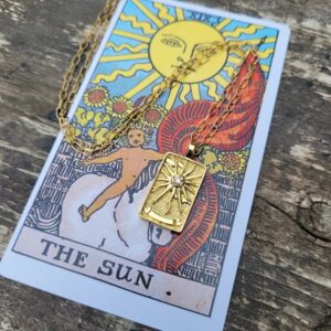 the sun tarot card necklaces - short gold layering necklaces saskatoon
