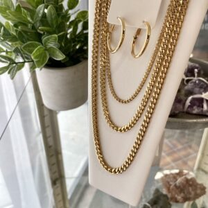 chunky gold chain necklaces with gold hoops - unisex, necklaces for men
