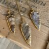 jasper arrowhead long necklaces with gold edging - chunky long necklace saskatoon