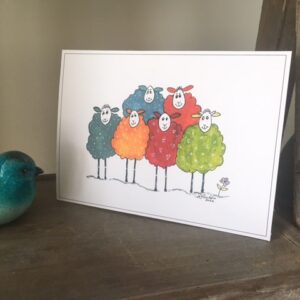 Wall Art Print - colourful sheep