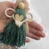 angel ornaments handmade - soft green cotton holding heart with golden halo - hanging angels - sympathy gifts - memorial gifts - someone to watch over you - saskatoon