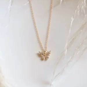 Crystal Sparkle Delicate Butterfly Necklace