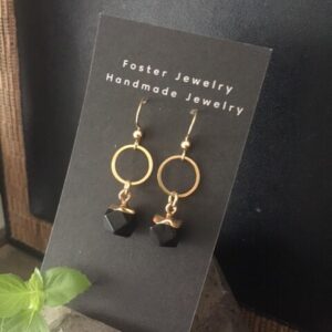 Gem Drop Earring - Black