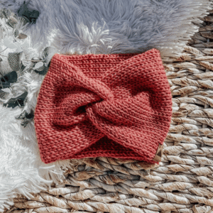 Knitted Ear Warmer - Rose Pink