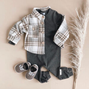 Kid's Plaid Shacket - fall jackets for toddlers - spring coat for baby gifts saskatoon