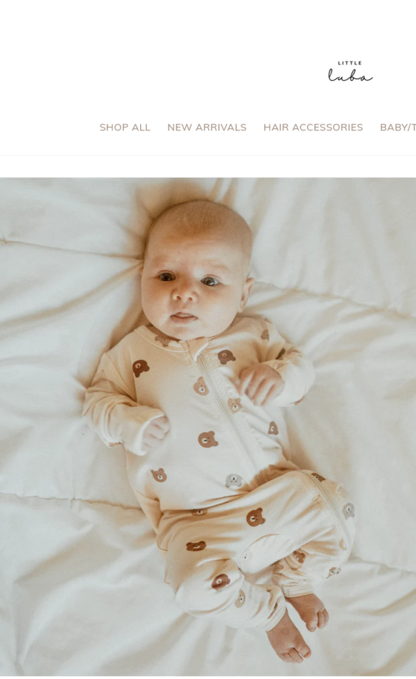Infant Bamboo Sleeper with double zipper, cream with bears - baby gifts saskatoon