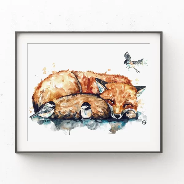 Watercolour animal Print - Fox