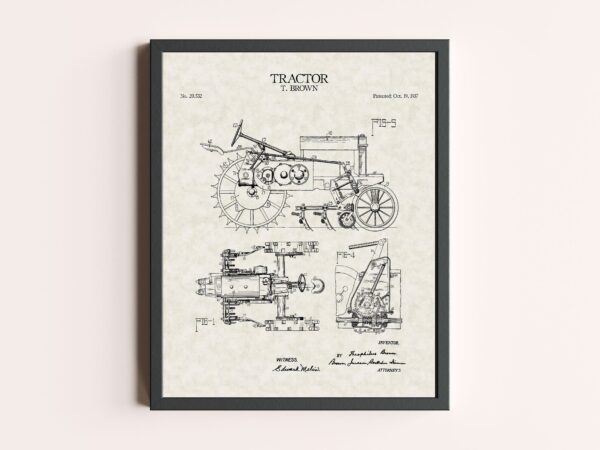 Tractor Patent Print - 8x10
