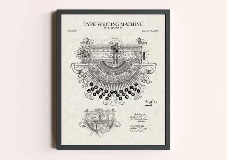 Vintage Patent Prints - Type Writer