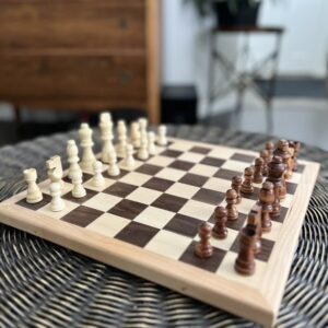 handmade chess board. Premium solid wood chess set - game board