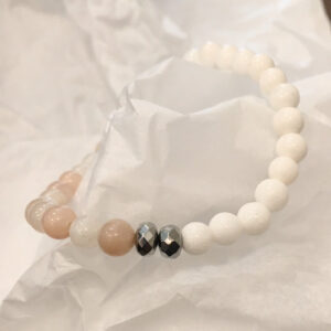 Gemstone - Pink Aventurine and White Jade Bracelet