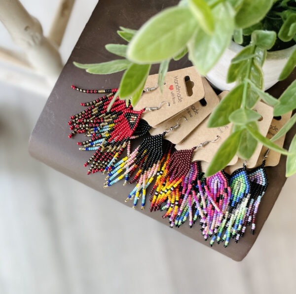 Traditional Beaded fringe Earrings - Fringe/Dangle