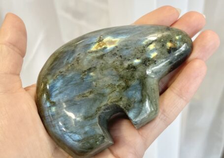 Carved Labradorite Bear- Shaped Crystals