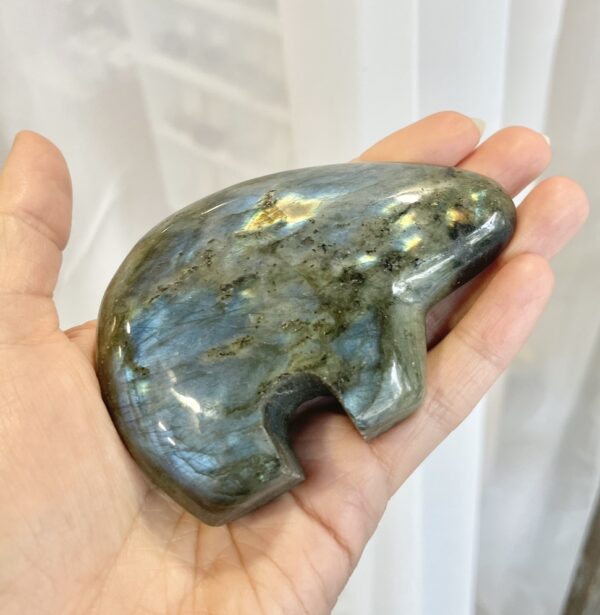 Carved Labradorite Bear