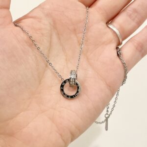 Silver Ring Necklace - stainless steel - short necklace