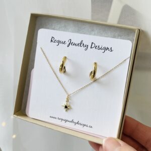 gold hoop & star jewelry gift set