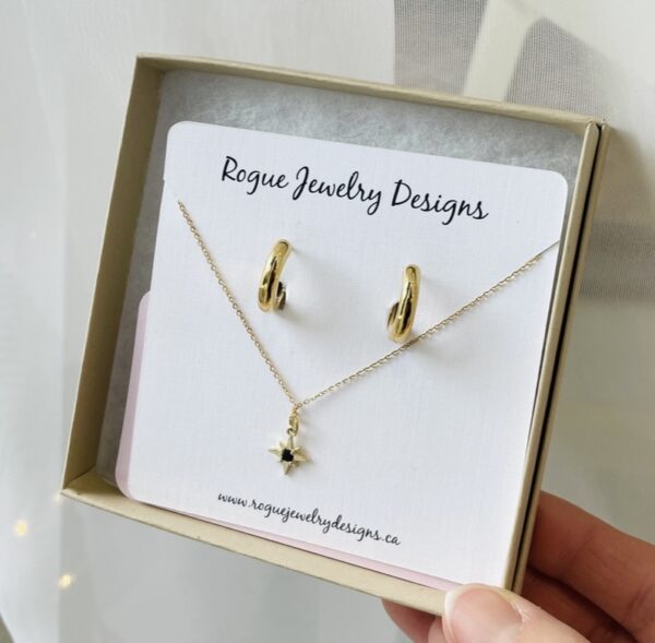 gold hoop & star jewelry gift set