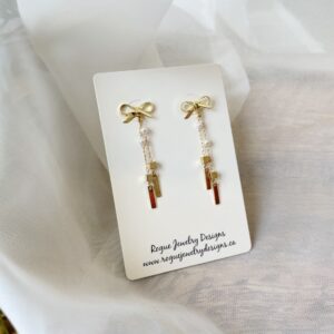 Bowtie Drop Earrings - Gold