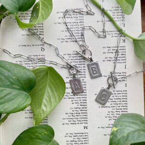 Chunky Initial Necklaces - Silver